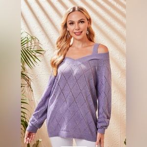 Emily Rose drop shoulder lavender sweater